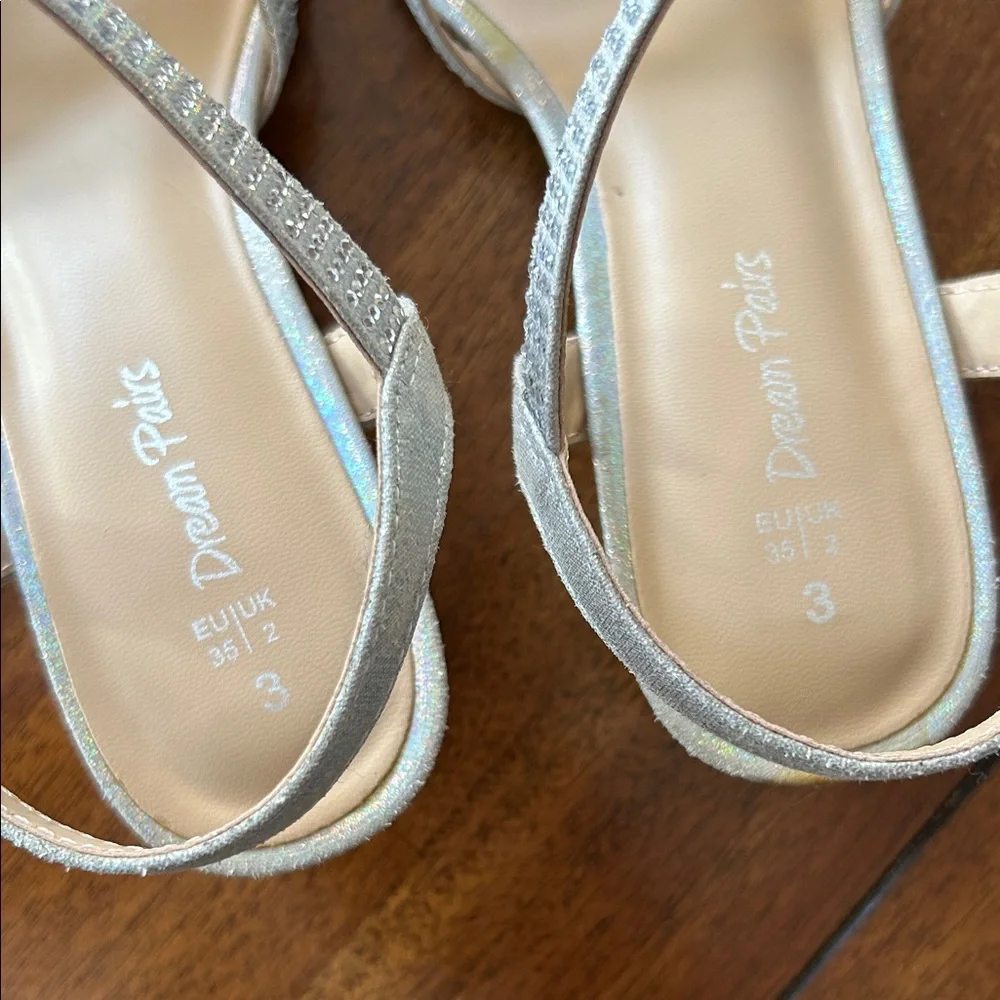 Dream Pairs Silver Strappy Sandals